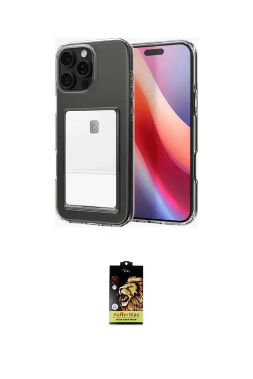 ieg™ iPhone 16 Pro Kılıf Doruk Klasik Koleksiyonu - Siyah Buffer Cam Ekran Koruyucu