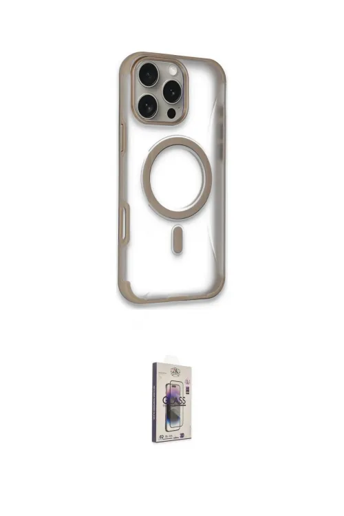 ieg™ iPhone 16 Pro Kılıf Eksen Klasik Koleksiyonu - Siyah Bilvis 3D Cam Ekran Koruyucu
