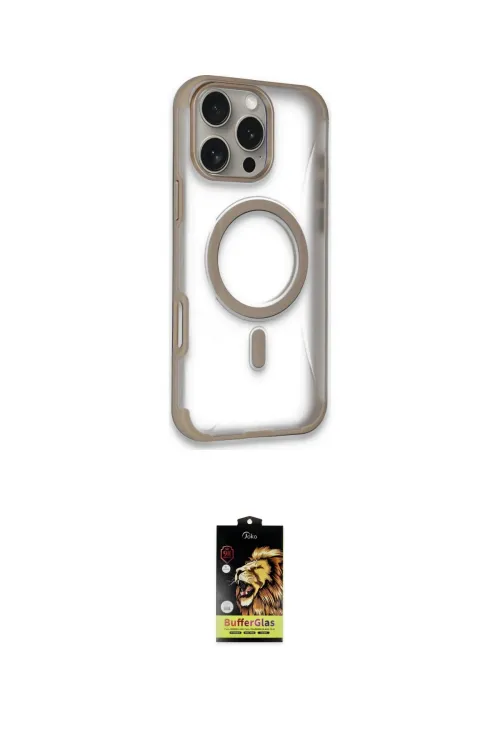 ieg™ iPhone 16 Pro Kılıf Eksen Klasik Koleksiyonu - Siyah Buffer Cam Ekran Koruyucu