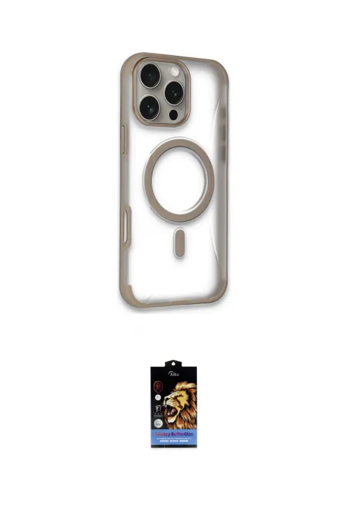 ieg™ iPhone 16 Pro Kılıf Eksen Klasik Koleksiyonu - Siyah Buffer Hayalet Cam Ekran Koruyucu