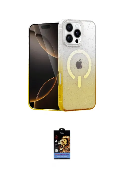 ieg™ iPhone 16 Pro Kılıf Eksen Minimal Özel Seri - Siyah Buffer Hayalet Cam Ekran Koruyucu
