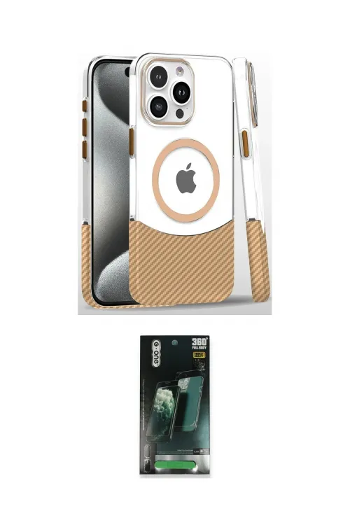 ieg™ iPhone 16 Pro Kılıf İz Asil Prime - Siyah 360 Mat Full Body Arka Koruyucu
