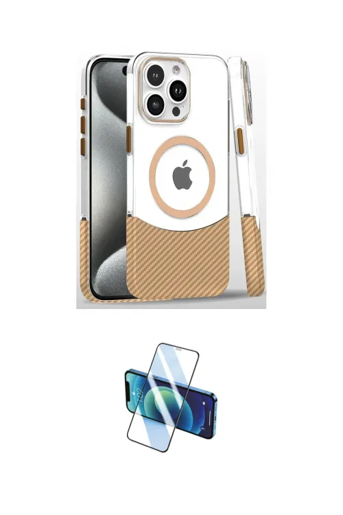 ieg™ iPhone 16 Pro Kılıf İz Asil Prime - Siyah 3D Antistatik Cam Ekran Koruyucu
