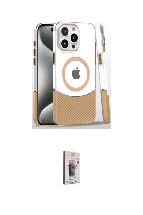 ieg™ iPhone 16 Pro Kılıf İz Asil Prime - Siyah Bilvis 3D Cam Ekran Koruyucu