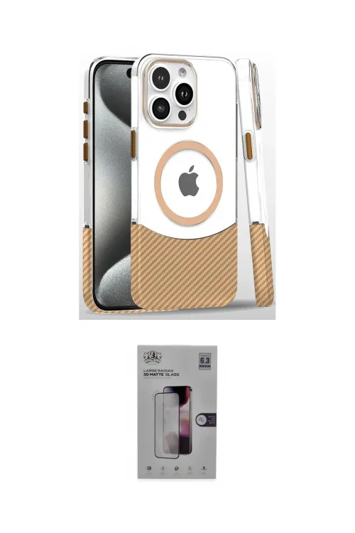 ieg™ iPhone 16 Pro Kılıf İz Asil Prime - Siyah Bilvis 3D Mat Cam Ekran Koruyucu
