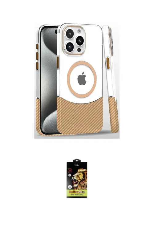 ieg™ iPhone 16 Pro Kılıf İz Asil Prime - Siyah Buffer Cam Ekran Koruyucu