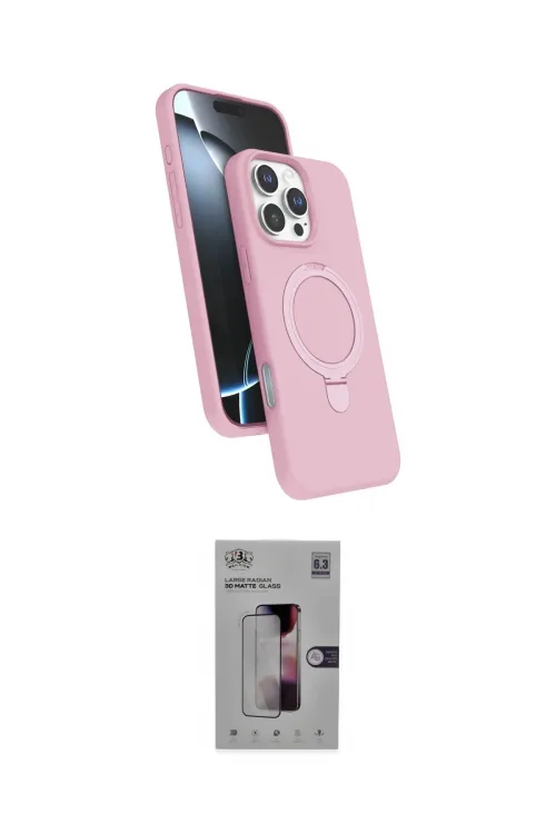 ieg™ iPhone 16 Pro Kılıf İz Işık Koleksiyonu - Siyah Bilvis 3D Mat Cam Ekran Koruyucu