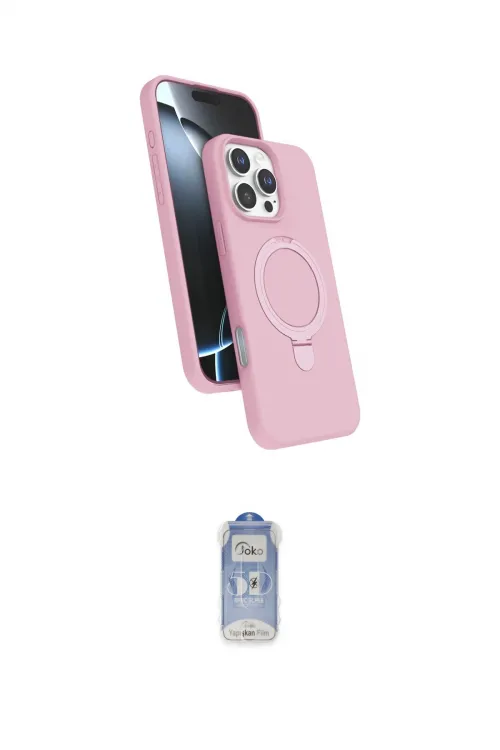 ieg™ iPhone 16 Pro Kılıf İz Işık Koleksiyonu - Siyah Joko Magic 5D Cam