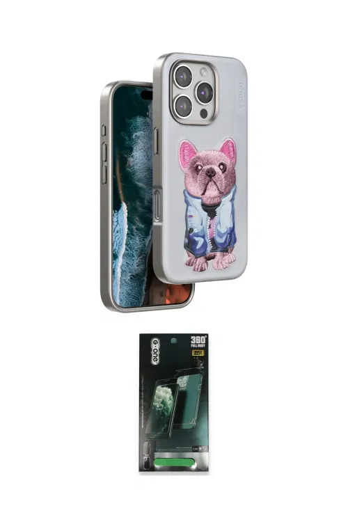 ieg™ iPhone 16 Pro Kılıf İz Minimal Koleksiyonu - Siyah 360 Mat Full Body Arka Koruyucu