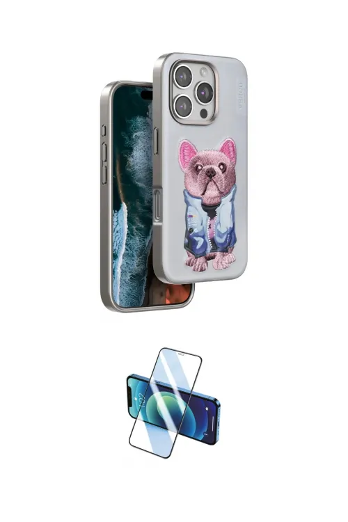 ieg™ iPhone 16 Pro Kılıf İz Minimal Koleksiyonu - Siyah 3D Antistatik Cam Ekran Koruyucu
