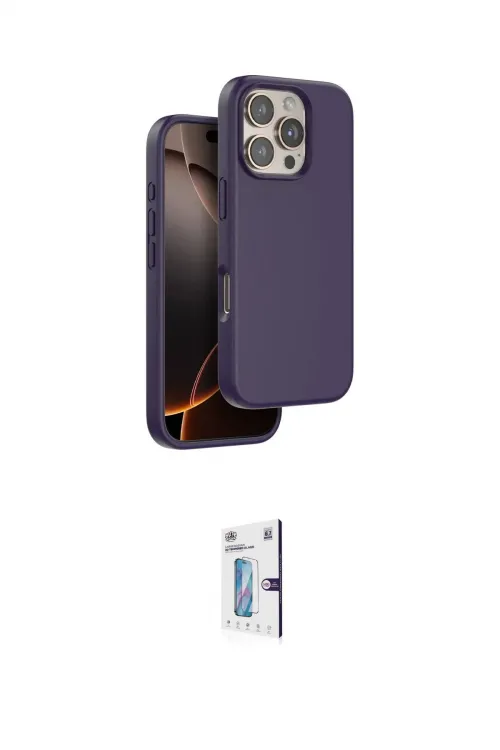 ieg™ iPhone 16 Pro Kılıf Kıvılcım Çizgi Serisi - Siyah Bilvis 0.18mm Plus Cam Ekran Koruyucu