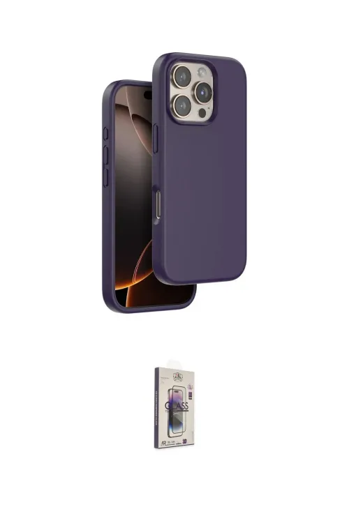 ieg™ iPhone 16 Pro Kılıf Kıvılcım Çizgi Serisi - Siyah Bilvis 3D Cam Ekran Koruyucu