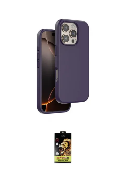 ieg™ iPhone 16 Pro Kılıf Kıvılcım Çizgi Serisi - Siyah Buffer Cam Ekran Koruyucu