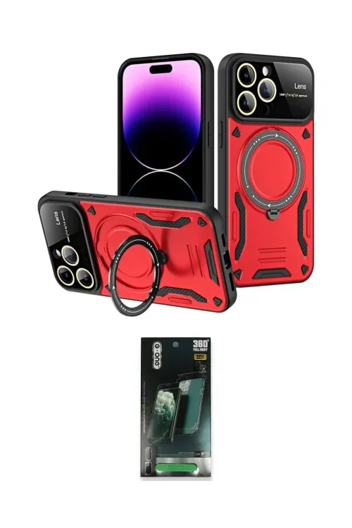 ieg™ iPhone 16 Pro Kılıf Kıvılcım Modern Serisi - Siyah 360 Mat Full Body Arka Koruyucu