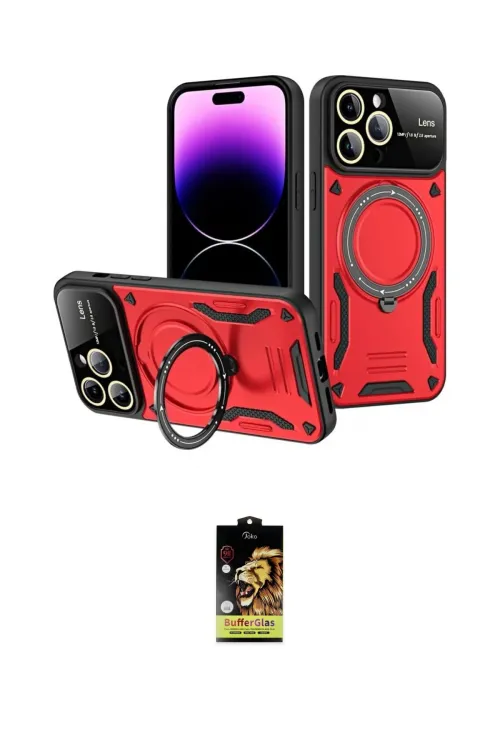 ieg™ iPhone 16 Pro Kılıf Kıvılcım Modern Serisi - Siyah Buffer Cam Ekran Koruyucu