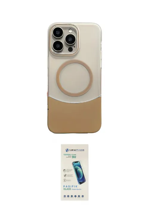 ieg™ iPhone 16 Pro Kılıf Kozmos Form Özel Seri - Şeffaf Pasifik Cam Ekran Koruyucu