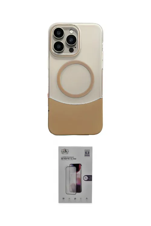 ieg™ iPhone 16 Pro Kılıf Kozmos Form Özel Seri - Siyah Bilvis 3D Mat Cam Ekran Koruyucu