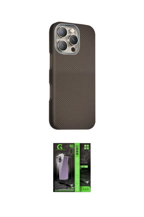 ieg™ iPhone 16 Pro Kılıf Kozmos Klasik Prime - Şeffaf 360 Full Body Arka Koruyucu