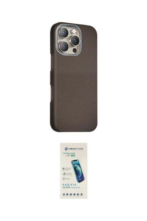ieg™ iPhone 16 Pro Kılıf Kozmos Klasik Prime - Şeffaf Pasifik Cam Ekran Koruyucu