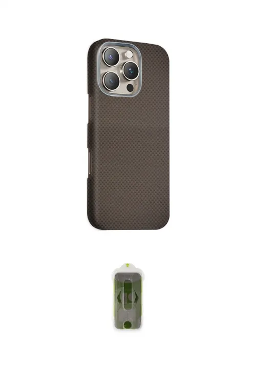 ieg™ iPhone 16 Pro Kılıf Kozmos Klasik Prime - Siyah Joko Magic 5D Hayalet Cam