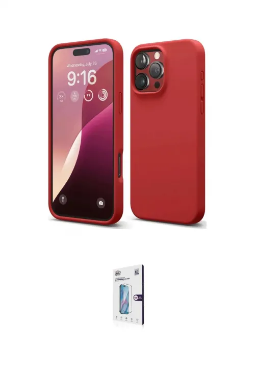 ieg™ iPhone 16 Pro Kılıf Kozmos Yansıma Özel Seri - Siyah Bilvis 0.18mm Plus Cam Ekran Koruyucu