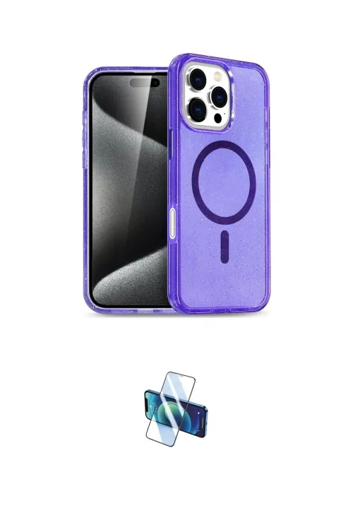 ieg™ iPhone 16 Pro Kılıf Nova Asil Prime - Siyah 3D Antistatik Seramik Nano Ekran Koruyucu