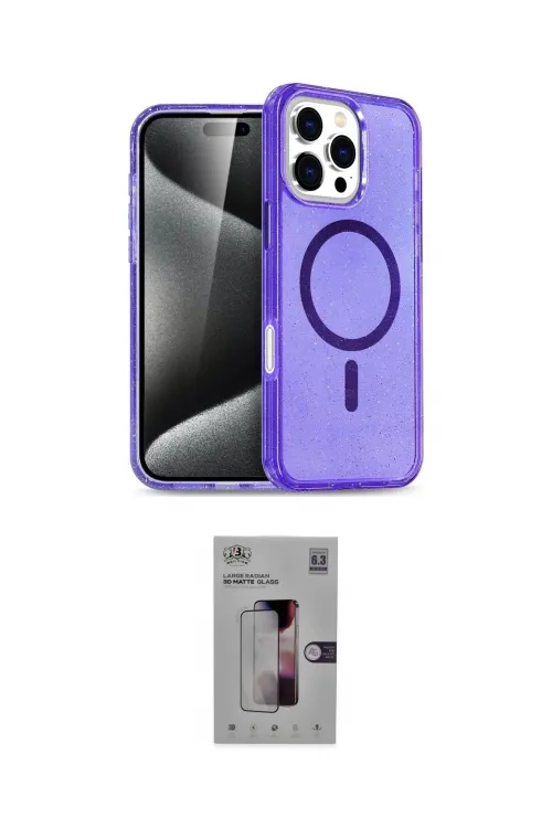 ieg™ iPhone 16 Pro Kılıf Nova Asil Prime - Siyah Bilvis 3D Mat Cam Ekran Koruyucu