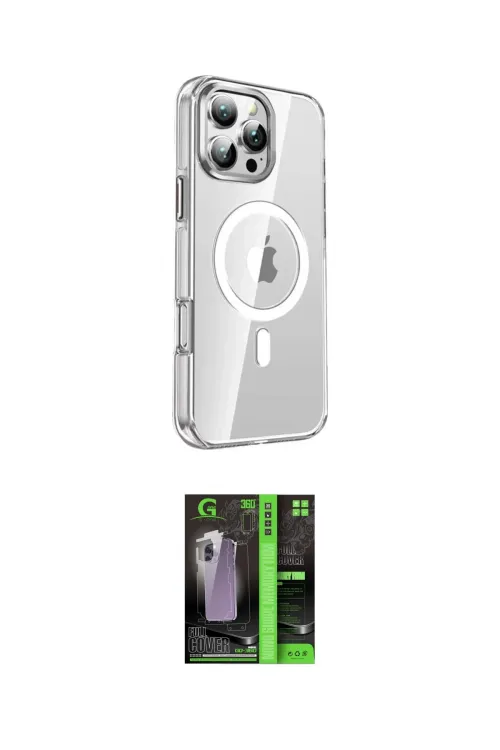 ieg™ iPhone 16 Pro Kılıf Nova Doku - Şeffaf 360 Full Body Arka Koruyucu