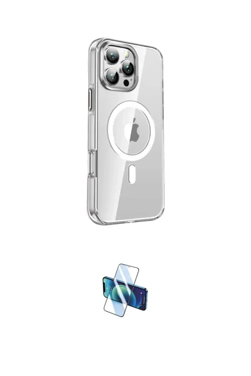 ieg™ iPhone 16 Pro Kılıf Nova Doku - Siyah 3D Antistatik Seramik Nano Ekran Koruyucu
