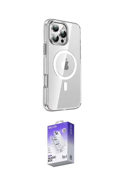 ieg™ iPhone 16 Pro Kılıf Nova Doku - Siyah Bilvis 5in1 3D Magic Cam Ekran Koruyucu