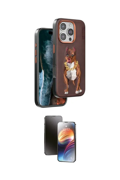 ieg™ iPhone 16 Pro Kılıf Nova Form Koleksiyonu - Siyah 3D Antistatik Mat Seramik Nano Ekran Koruyucu