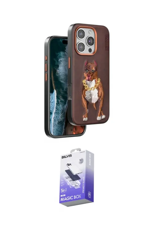 ieg™ iPhone 16 Pro Kılıf Nova Form Koleksiyonu - Siyah Bilvis 5in1 5D Magic Hayalet Cam Ekran Koruyucu