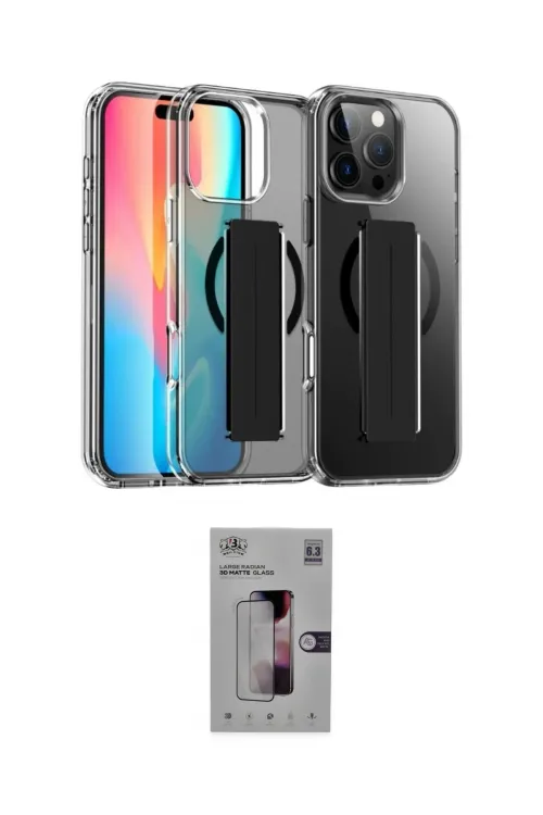 ieg™ iPhone 16 Pro Kılıf Nova Işık Koleksiyonu - Siyah Bilvis 3D Mat Cam Ekran Koruyucu