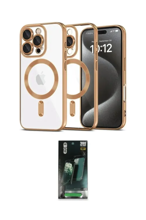 ieg™ iPhone 16 Pro Kılıf Nova Işık Özel Seri - Siyah 360 Mat Full Body Arka Koruyucu