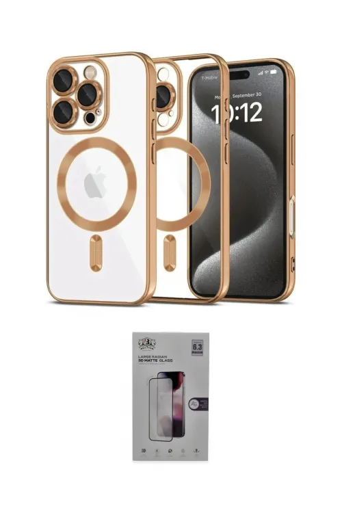 ieg™ iPhone 16 Pro Kılıf Nova Işık Özel Seri - Siyah Bilvis 3D Mat Cam Ekran Koruyucu