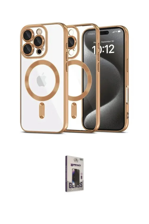ieg™ iPhone 16 Pro Kılıf Nova Işık Özel Seri - Siyah Bilvis Hayalet Cam Ekran Koruyucu