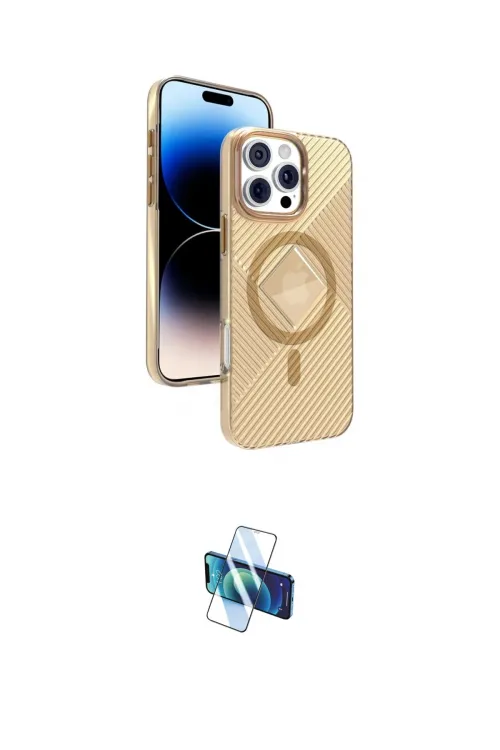 ieg™ iPhone 16 Pro Kılıf Nova Modern Prime - Siyah 3D Antistatik Seramik Nano Ekran Koruyucu