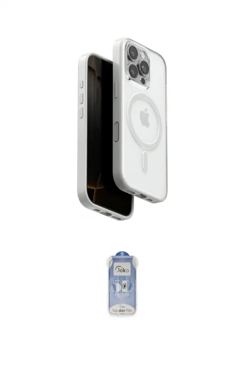 ieg™ iPhone 16 Pro Kılıf Pusula Form Serisi - Siyah Joko Magic 5D Cam