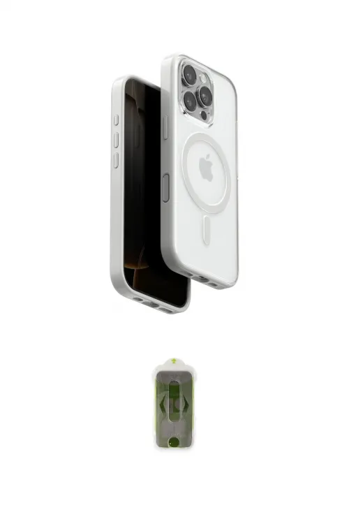 ieg™ iPhone 16 Pro Kılıf Pusula Form Serisi - Siyah Joko Magic 5D Hayalet Cam