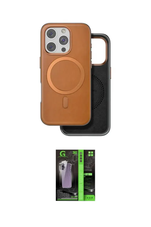 ieg™ iPhone 16 Pro Kılıf Pusula Işık Koleksiyonu - Şeffaf 360 Full Body Arka Koruyucu