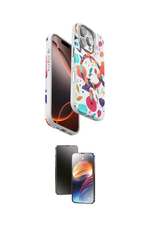 ieg™ iPhone 16 Pro Kılıf Siluet Doku - Siyah 3D Antistatik Mat Seramik Nano Ekran Koruyucu