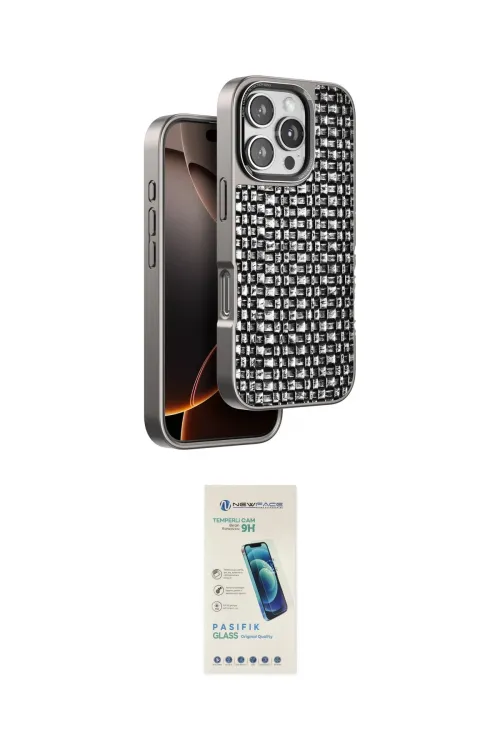 ieg™ iPhone 16 Pro Kılıf Siluet Form Serisi - Şeffaf Pasifik Cam Ekran Koruyucu
