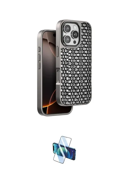 ieg™ iPhone 16 Pro Kılıf Siluet Form Serisi - Siyah 3D Antistatik Seramik Nano Ekran Koruyucu