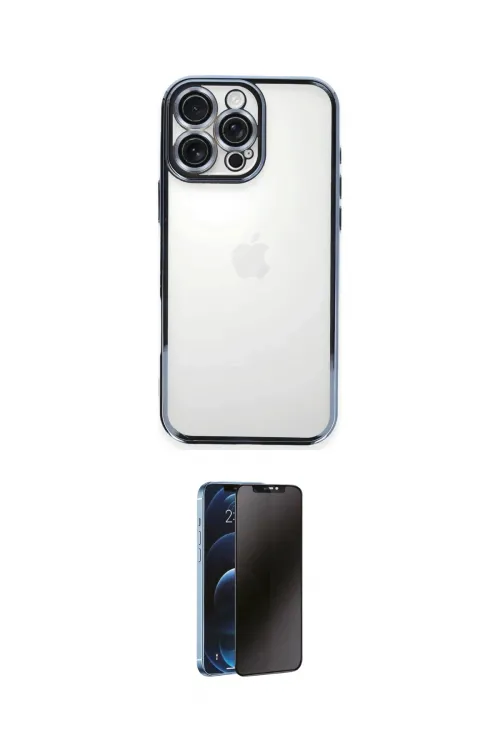 ieg™ iPhone 16 Pro Kılıf Vadi Minimal - Siyah 3D Antistatik Hayalet Cam Ekran Koruyucu