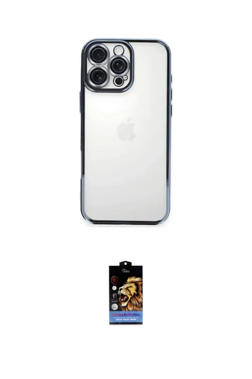 ieg™ iPhone 16 Pro Kılıf Vadi Minimal - Siyah Buffer Hayalet Cam Ekran Koruyucu