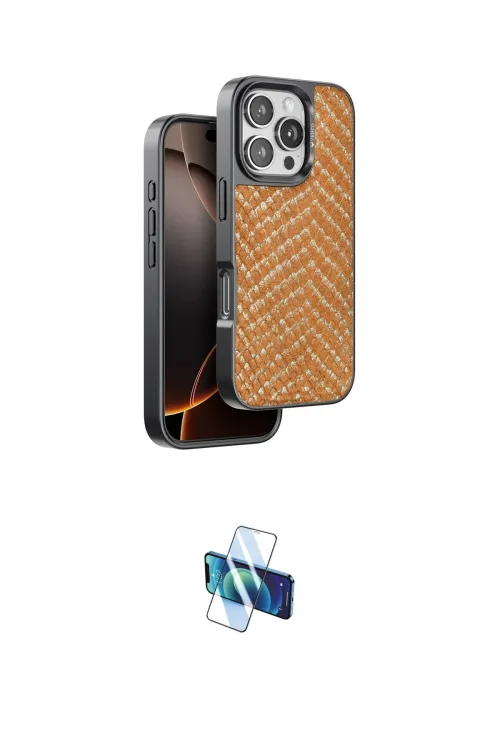 ieg™ iPhone 16 Pro Kılıf Vadi Özel Seri - Siyah 3D Antistatik Seramik Nano Ekran Koruyucu
