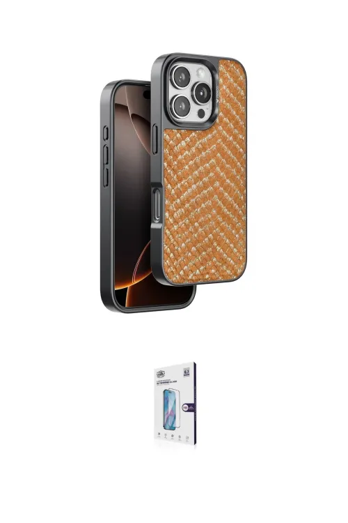 ieg™ iPhone 16 Pro Kılıf Vadi Özel Seri - Siyah Bilvis 0.18mm Plus Cam Ekran Koruyucu