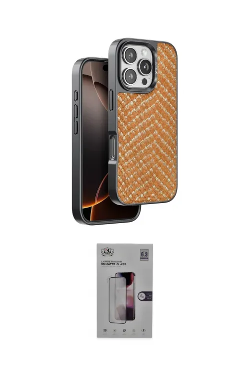 ieg™ iPhone 16 Pro Kılıf Vadi Özel Seri - Siyah Bilvis 3D Mat Cam Ekran Koruyucu