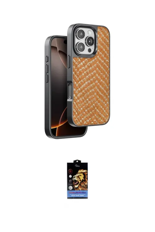 ieg™ iPhone 16 Pro Kılıf Vadi Özel Seri - Siyah Buffer Hayalet Cam Ekran Koruyucu