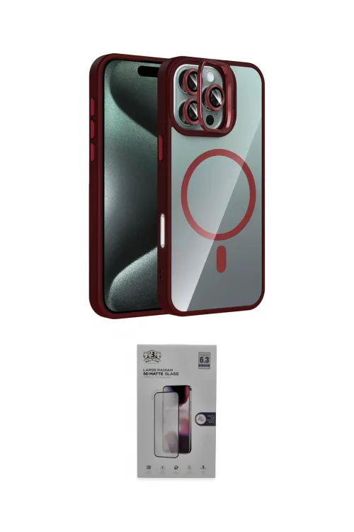 ieg™ iPhone 16 Pro Kılıf Yadigar Asil Koleksiyonu - Siyah Bilvis 3D Mat Cam Ekran Koruyucu